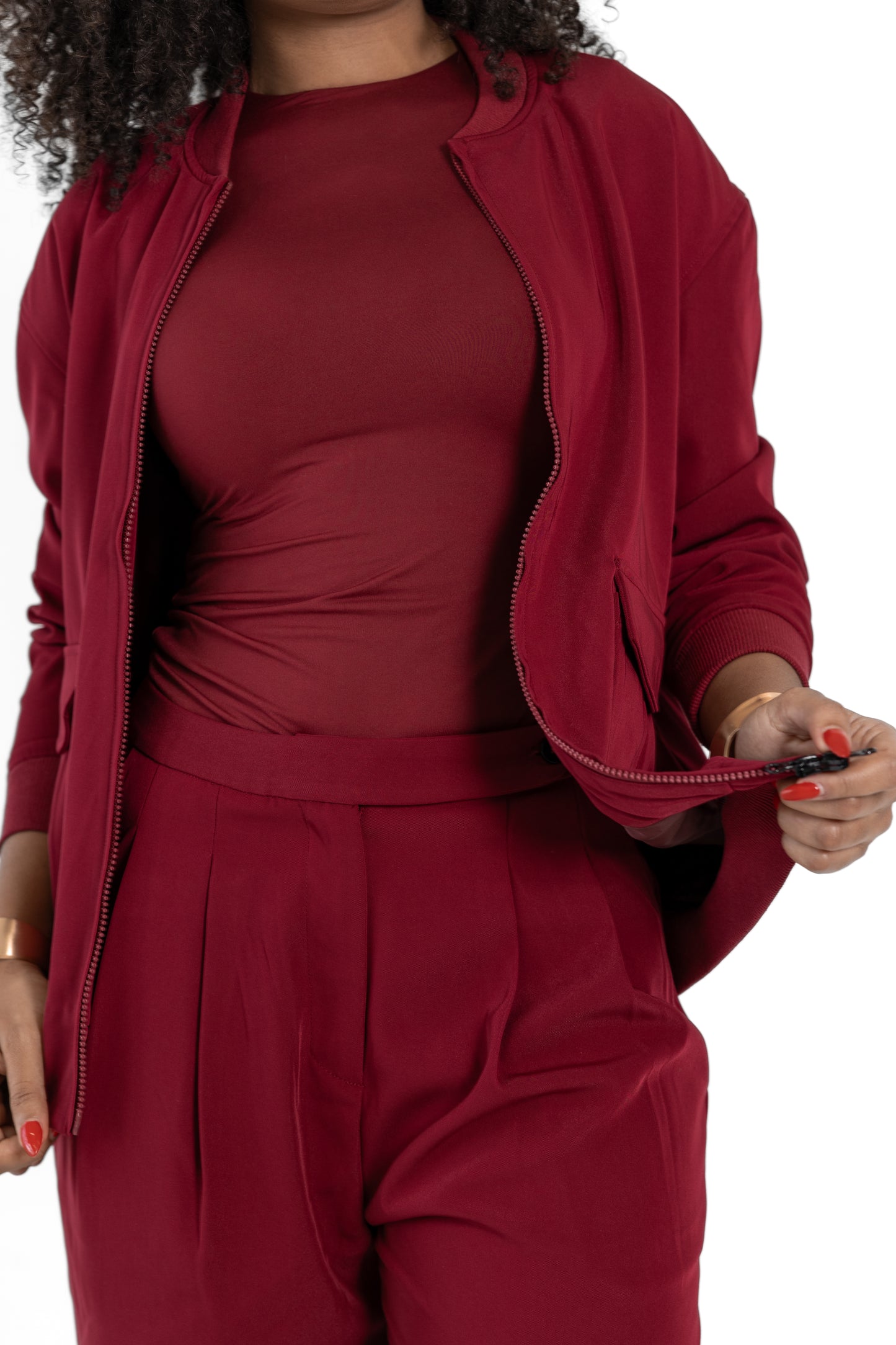 Ashly Tailored Bomber Jacket with Double Zip