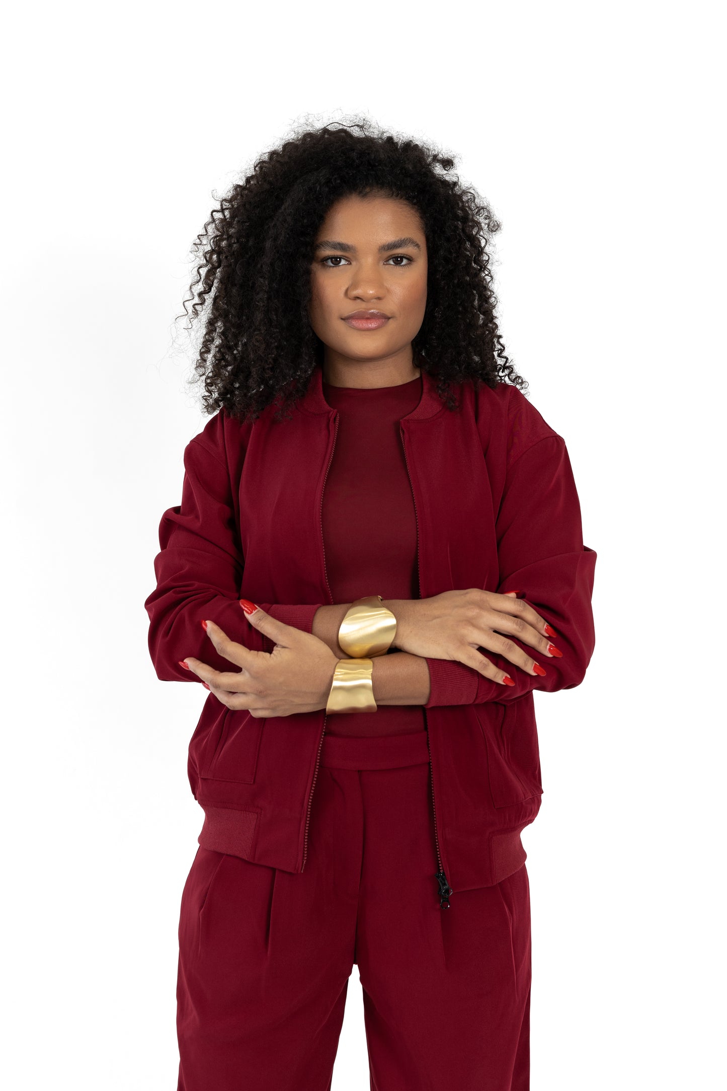Ashly Tailored Bomber Jacket with Double Zip