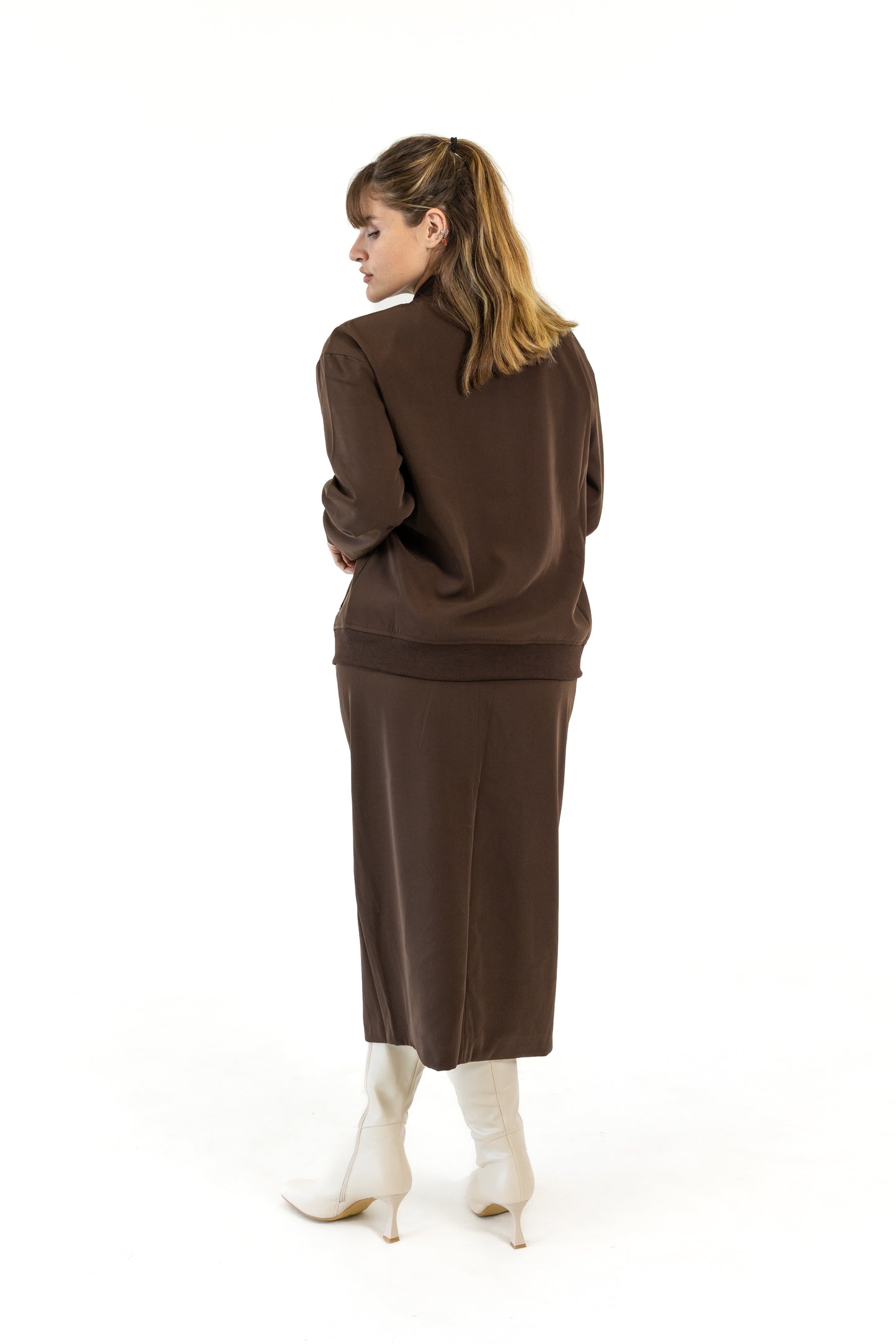 Ashly Tailored Bomber Jacket with Double Zip