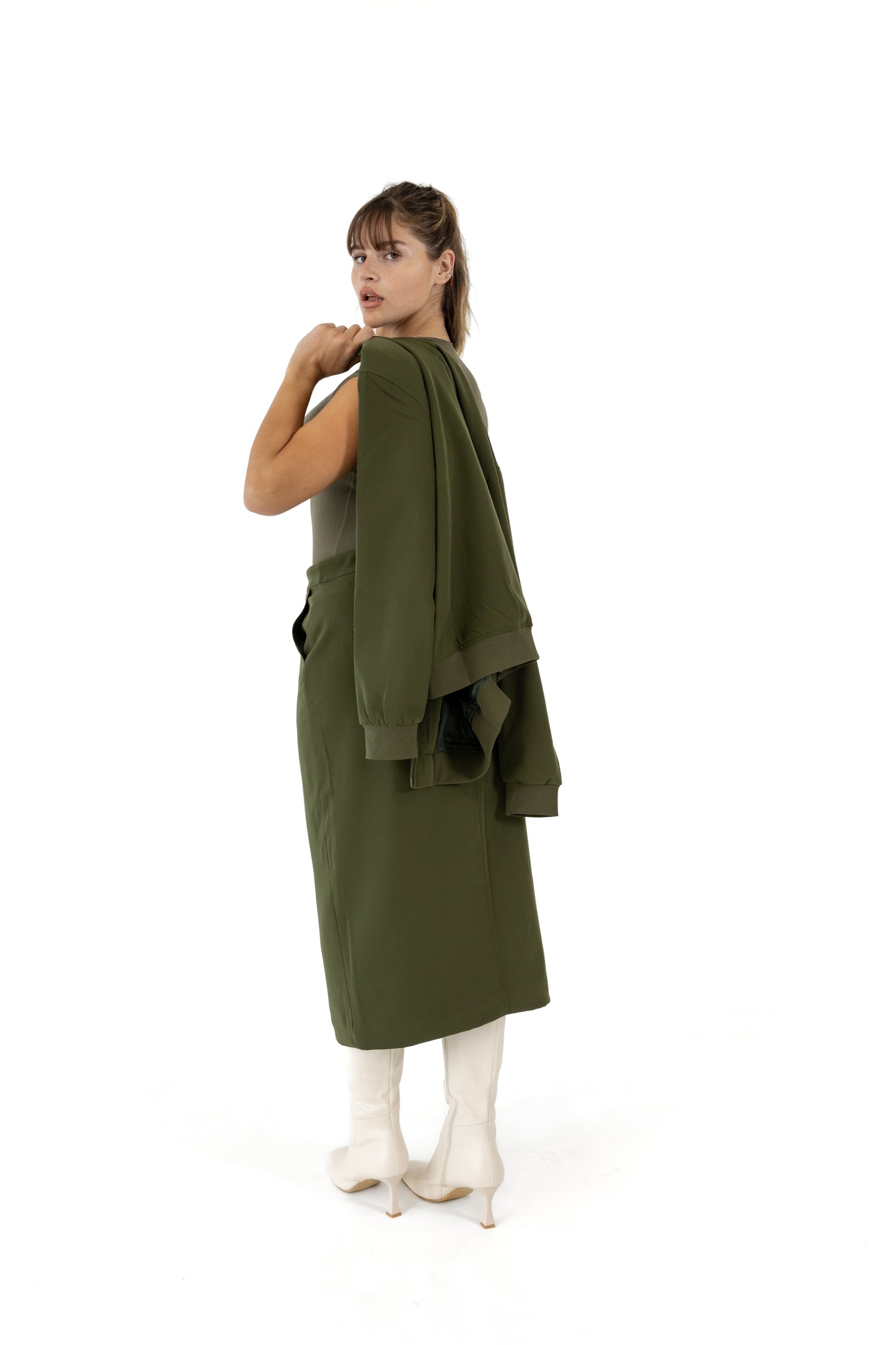 Ashly Tailored Bomber Jacket with Double Zip
