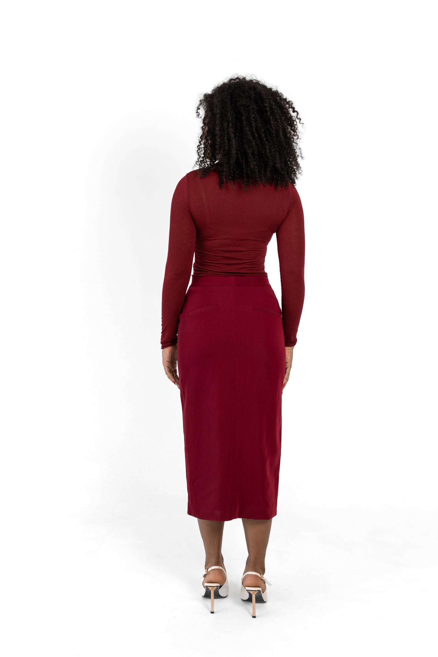 Efe Midi Skirt with Front Slit