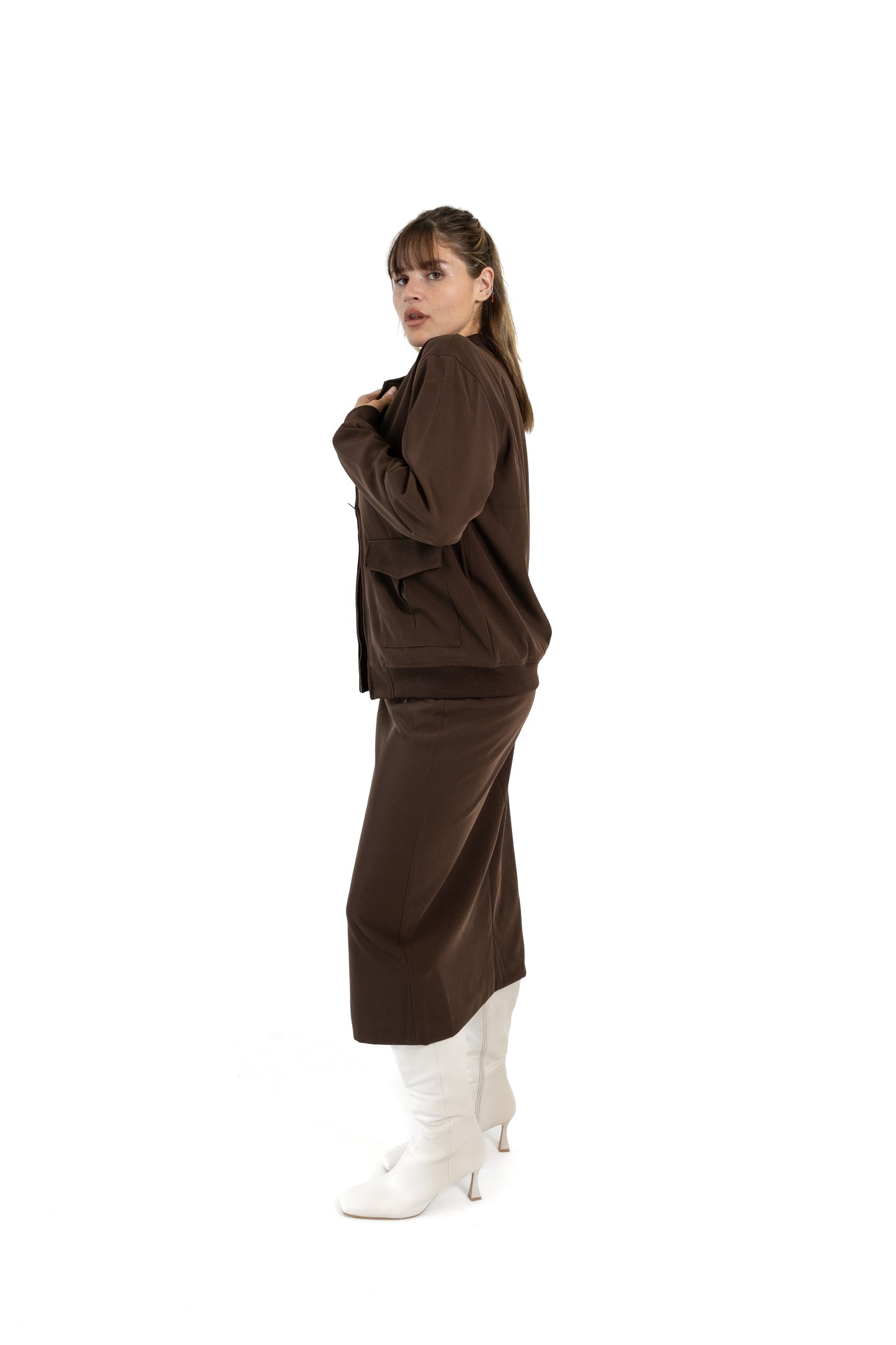 Efe Midi Skirt with Front Slit