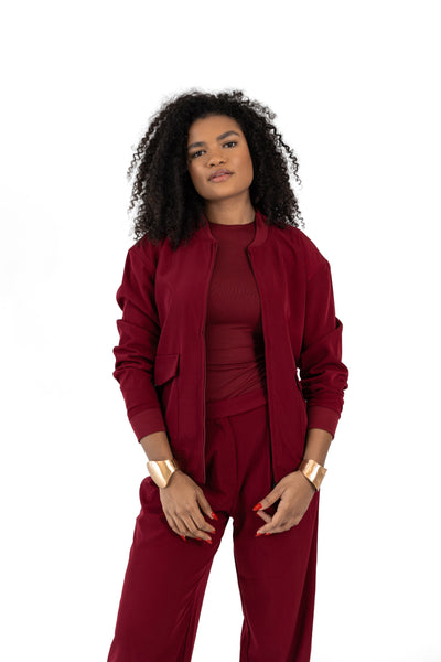 Ashly Tailored Bomber Jacket with Double Zip – Verbai